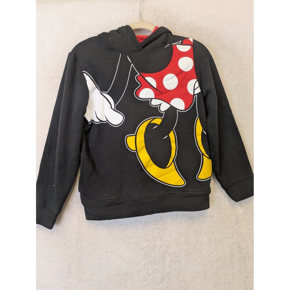 Disney Minnie Mouse Girls Black Hoodie Sweatshirt Ears and Bow Kids Size‎ 11/12